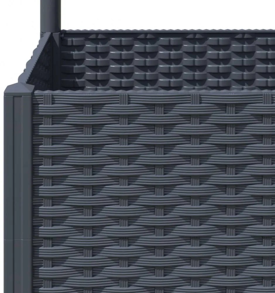 sötétszürke PP rácsos kerti ültetőláda 120 x 120 x 136 cm