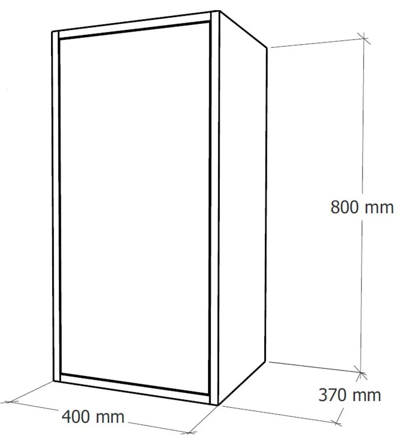 Boxie 1 ajtós fali szekrény 80x40x37 cm antracit