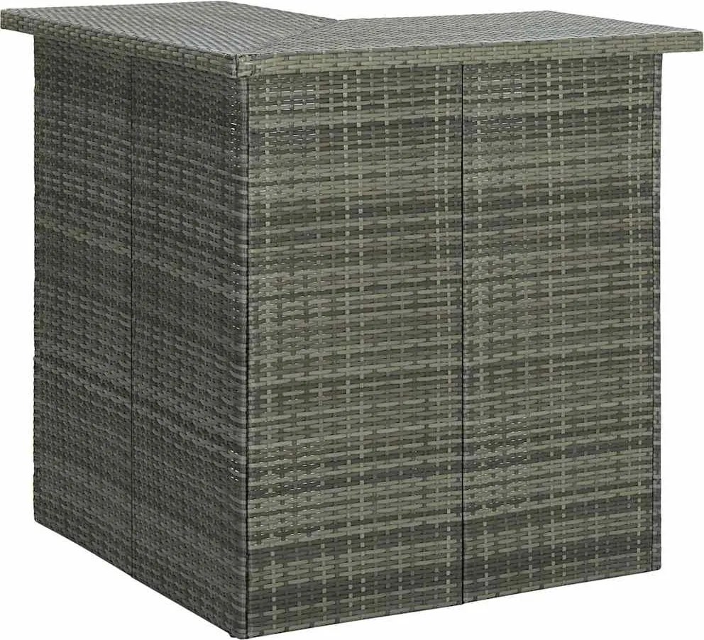 vidaXL szürke polirattan sarok bárasztal 100 x 50 x 105 cm
