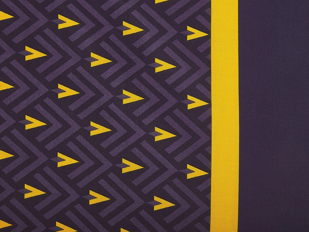 Sötétkék és sárga pamutszatén ágynemű-garnitúra 155 x 220 cm WALLINGFORD Beliani
