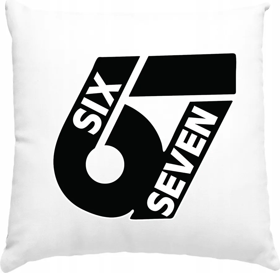 Gyerek párna Six Seven 67 Brainrot fehér