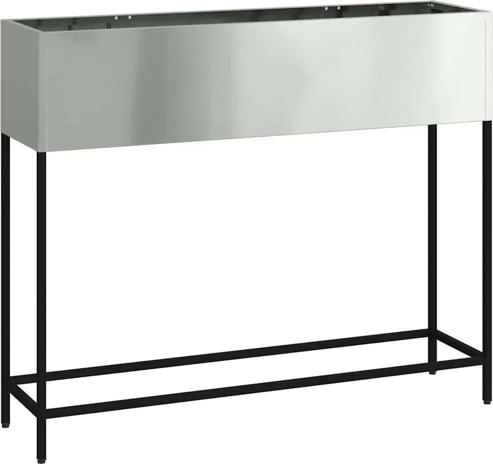 vidaXL Magas Kerti Cserép Ezüst 100 x 26 x 82 cm Horganyzott acél