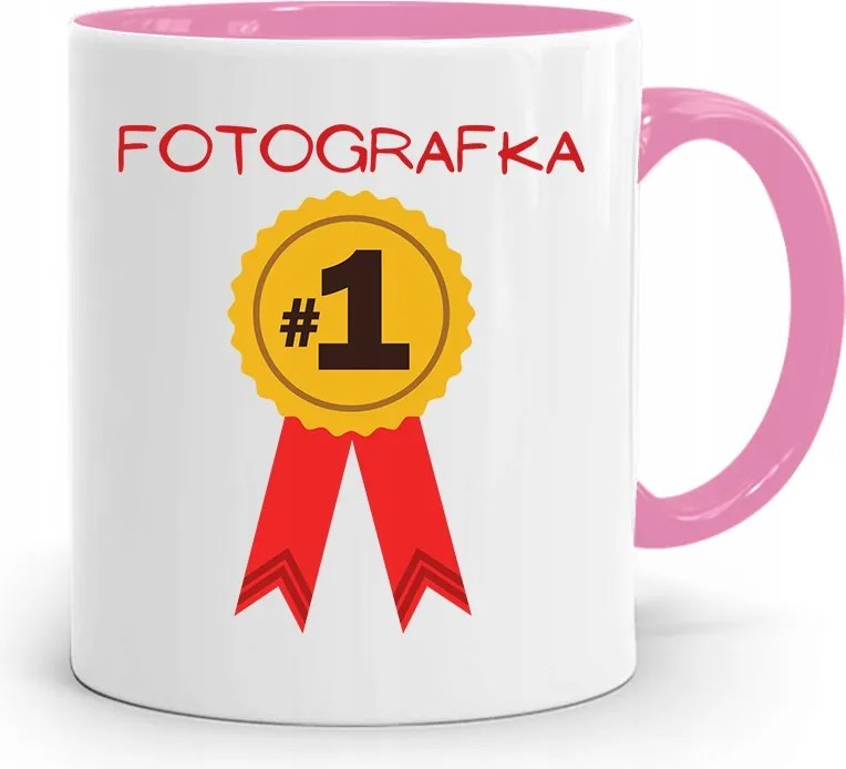Rózsaszín Bögre Fotósnak Első Számú Ajándék fényképes nyomattal