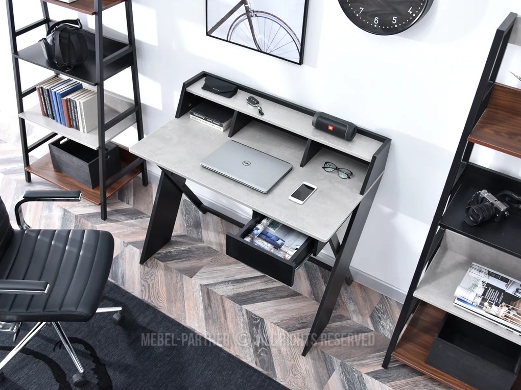 PC asztal Aspart (beton + fekete). 1109724