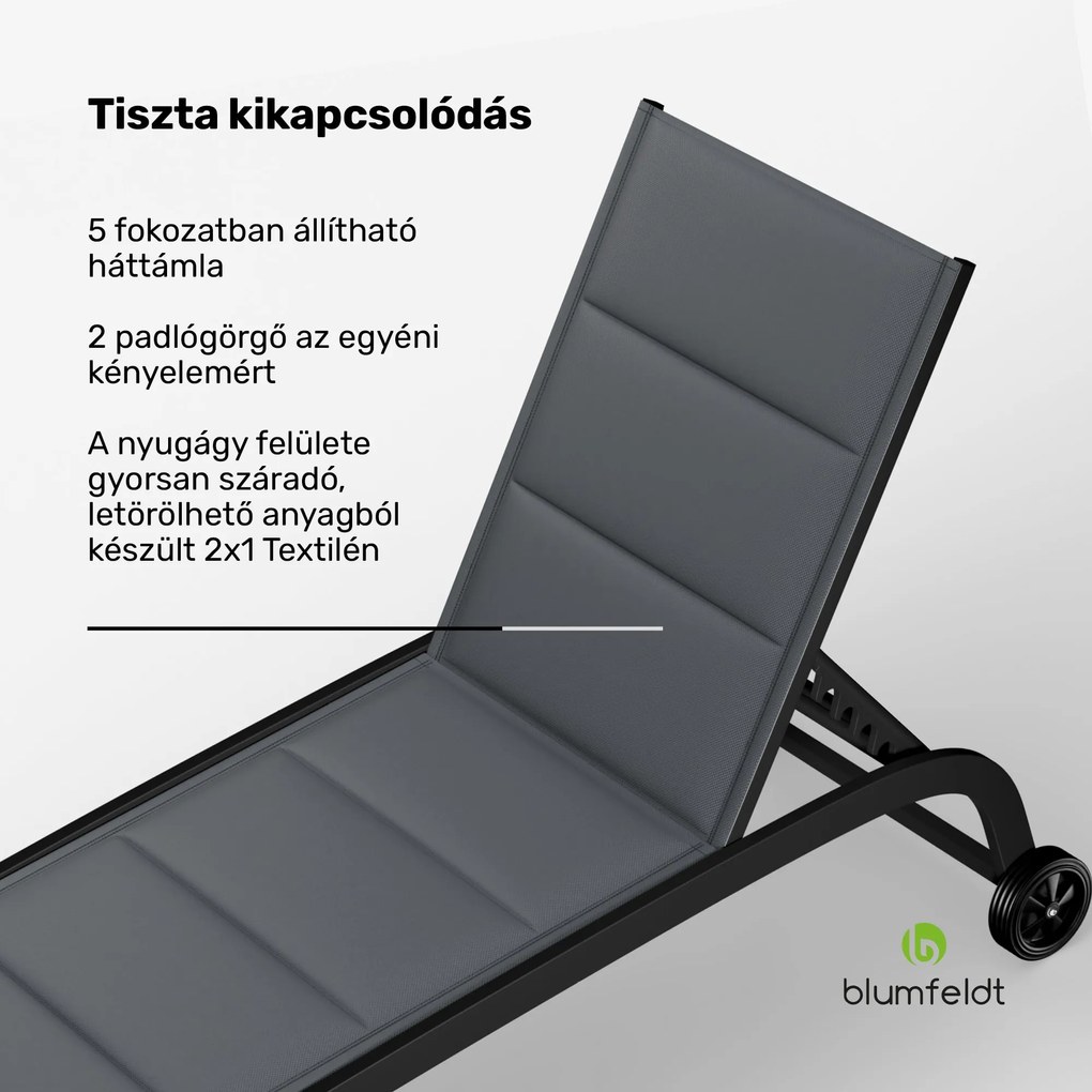 Blumfeldt Limala, napozóágy, acél/alumínium, textilén, 150 kg, hordozható