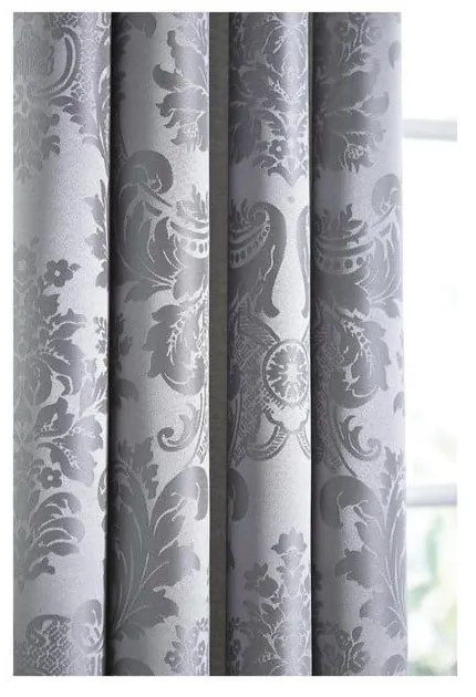 Szürke damaszt függöny szett 2 db-os 168x229 cm Damask Jacquard – Catherine Lansfield