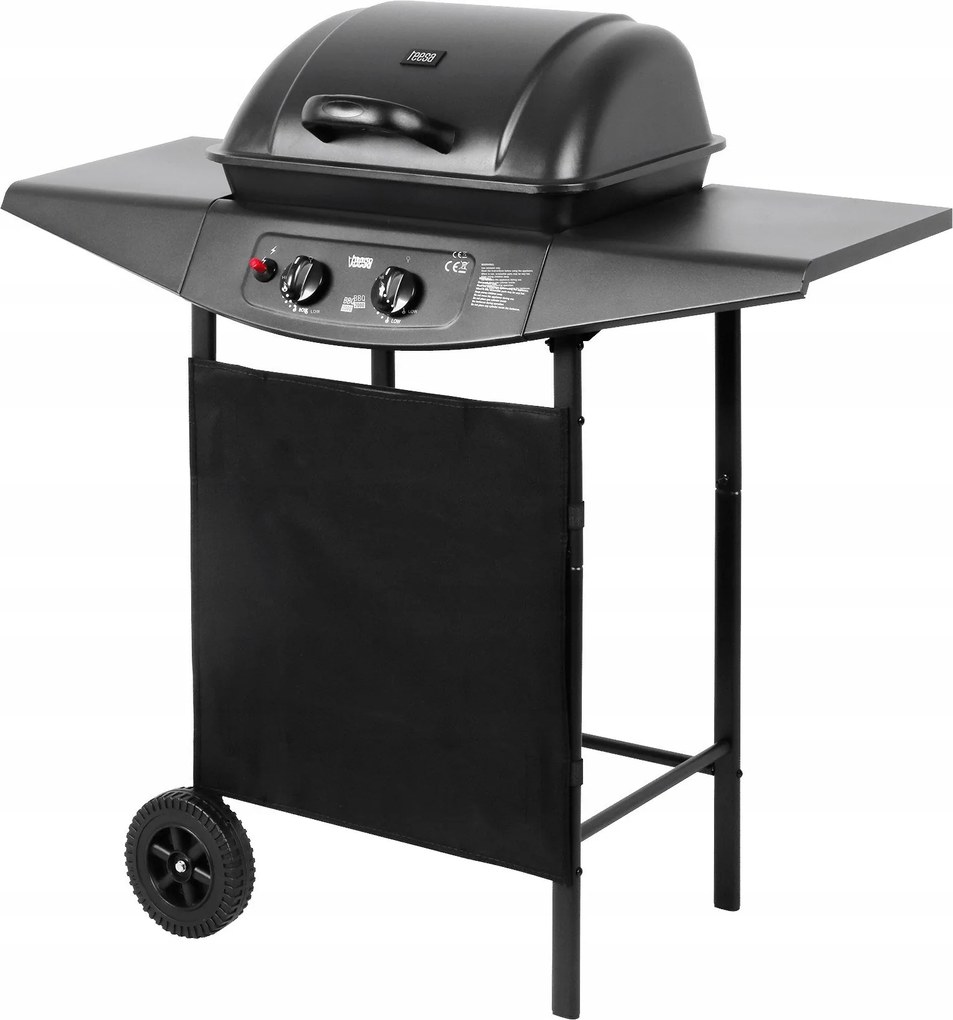 Teesa TSA0080 Gázgrill Bbq 2000, 2 égőfej, 5 kW, fekete