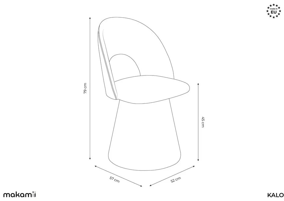 Krémszínű kárpitozott étkezőfotel Kalo – Makamii