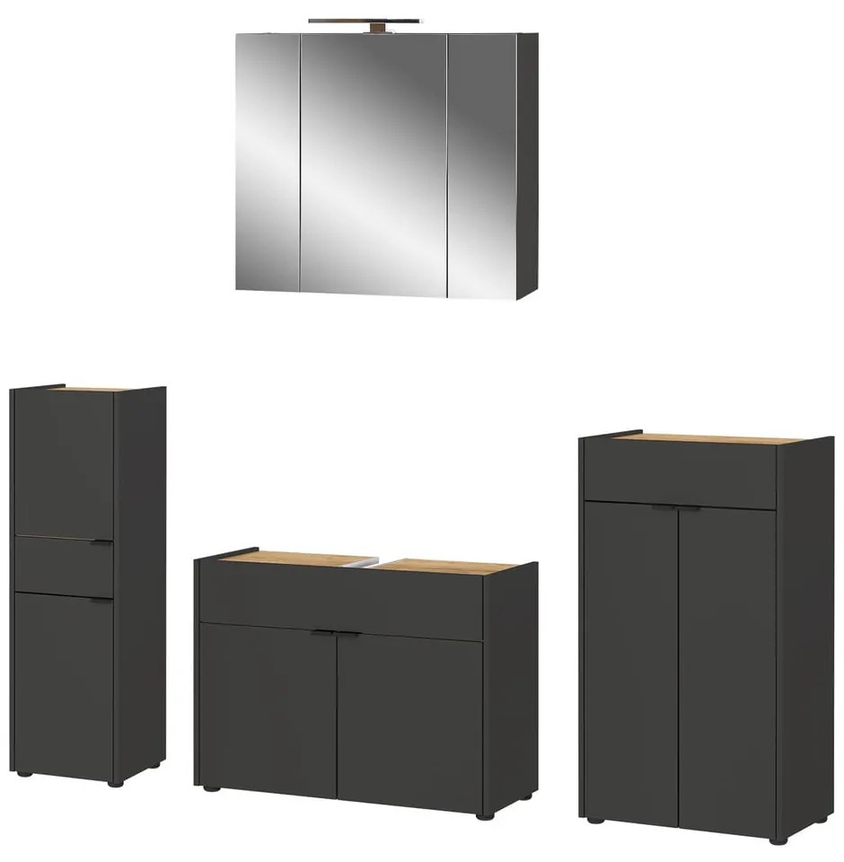 Antracitszürke fürdőszobai bútor szett Forano – Germania