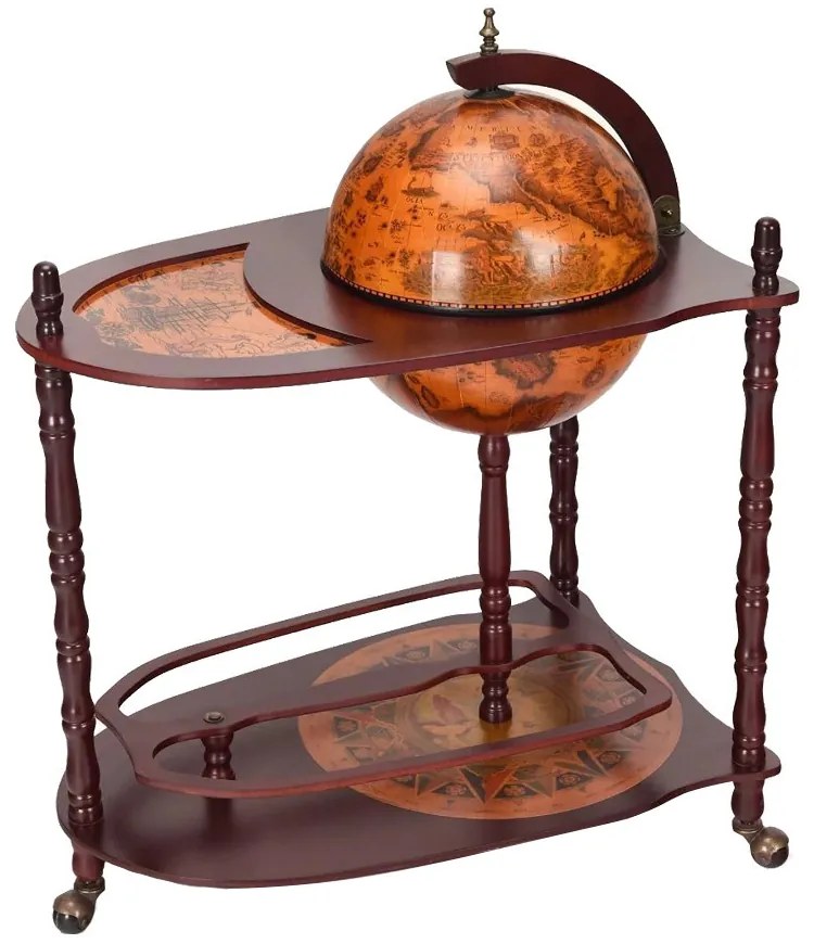 Gurulós földgömb alakú bortartó állvány