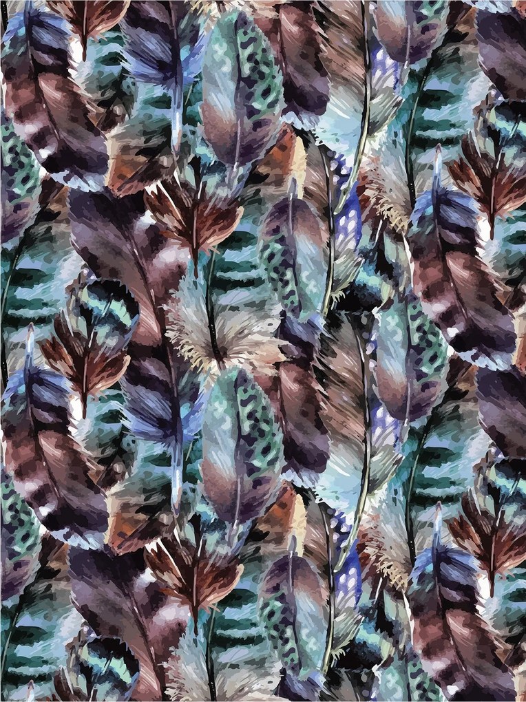 Fotótapéta Tollak Akvarell Finom Madár Organikus Vinyl 184x254 +ragasztó