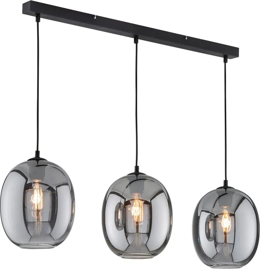 Fekete függőlámpa üveg búrával Nayla – Fischer & Honsel