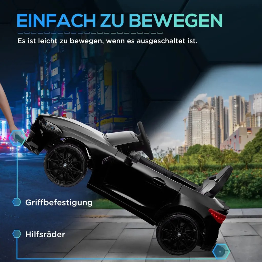 AIYAPLAY Elektromos gyerekautó BMW M4, hang és fény, 3-5 km/h, távirányítóval, fekete