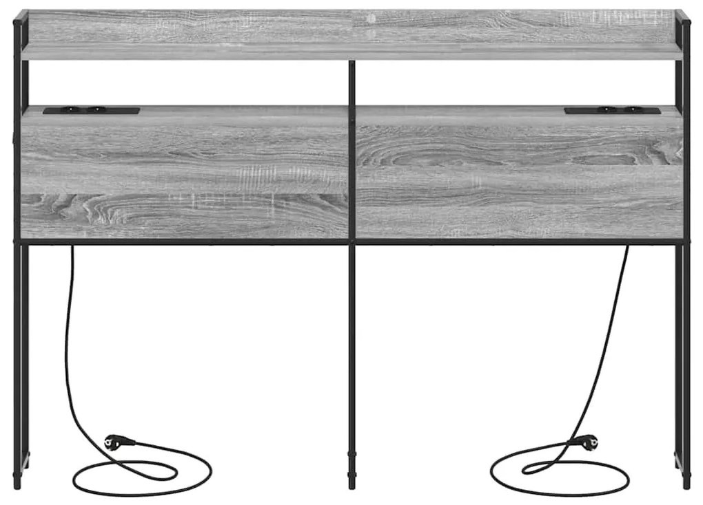 Fejtámla LED -es lámpákkal Szürke sonoma 150 cm Faanyag