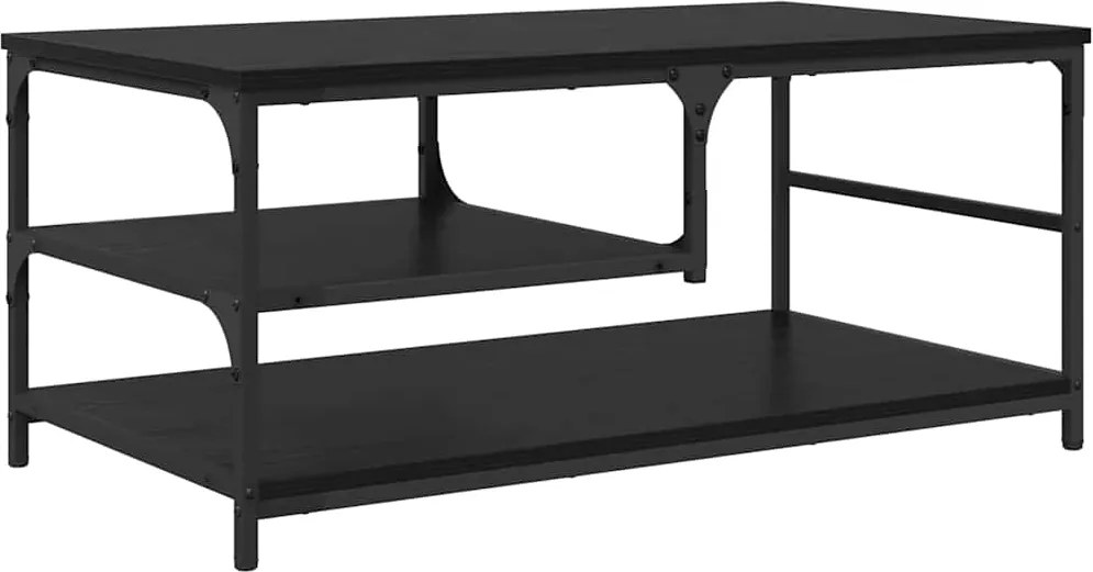 vidaXL Dohányzóasztal Fekete tölgy 90 x 49 x 40 cm Faanyag