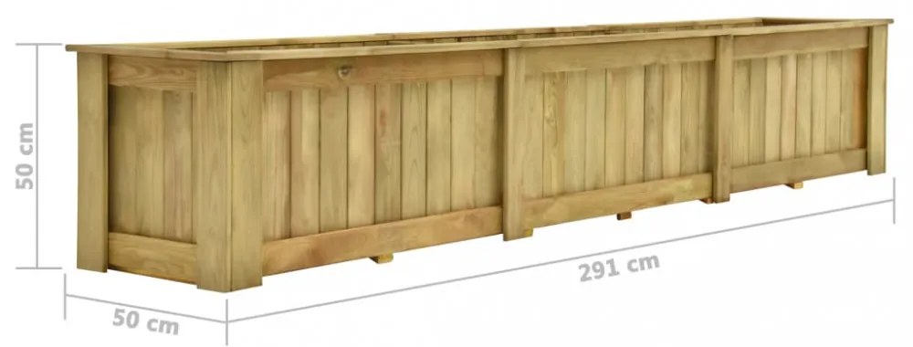 impregnált fenyőfa magaságyás 291 x 50 x 50 cm
