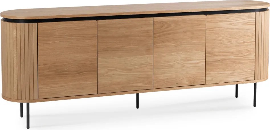Komód 200 cm, négyajtós kivitelben, tölgy színben BECK