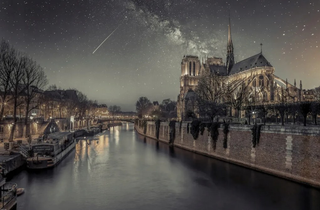 Poszter 91,5x60cm Notre-Dame de Paris éjszaka, Assaf Frank