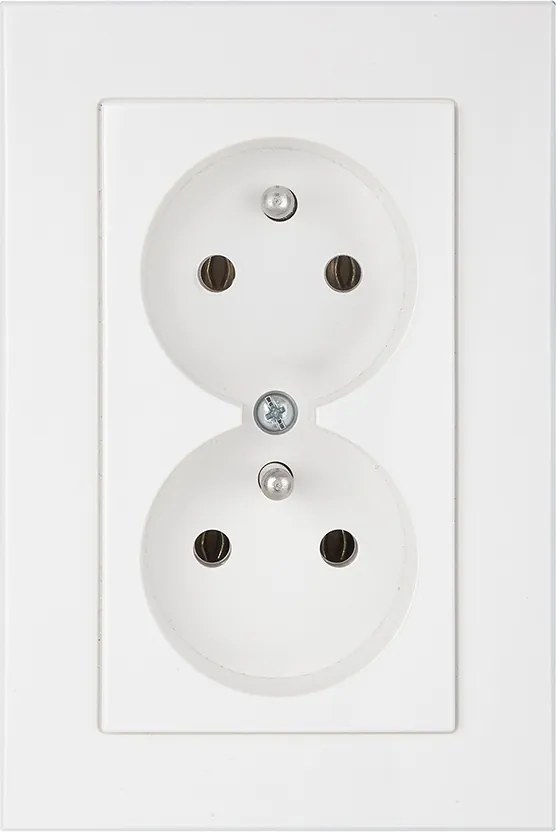 Dupla aljzat fehér földelt cseh PT-60W kerettel Onyx Abex