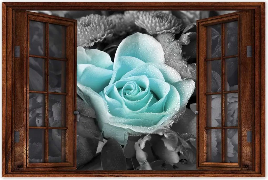 Poszterek 120x80 Türkiz rózsa