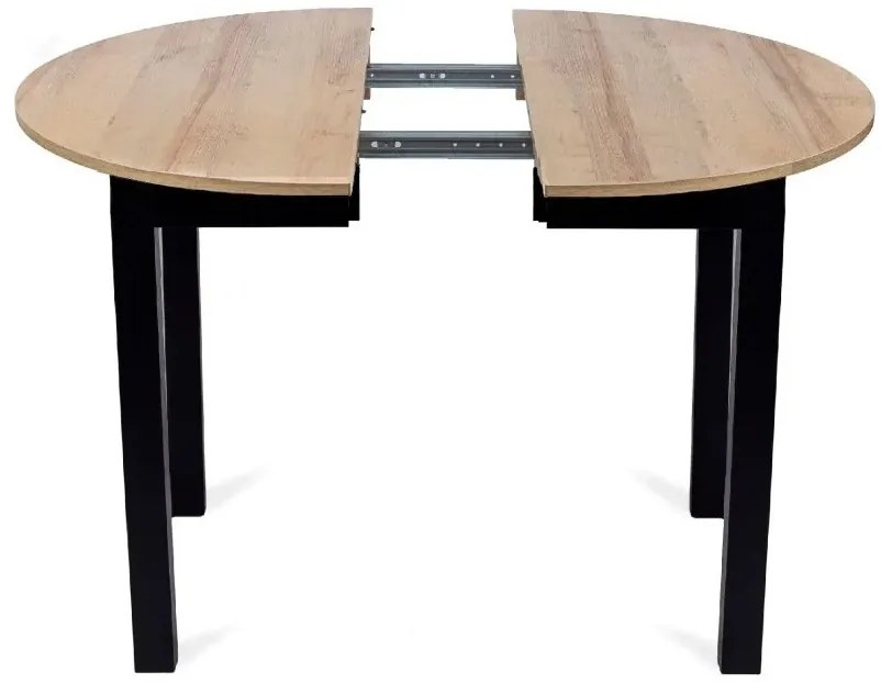 Étkezőgarnitúra: bővíthető asztal 102–142 cm + 4 db sötétkék velúr szék – HARRY / VIKI