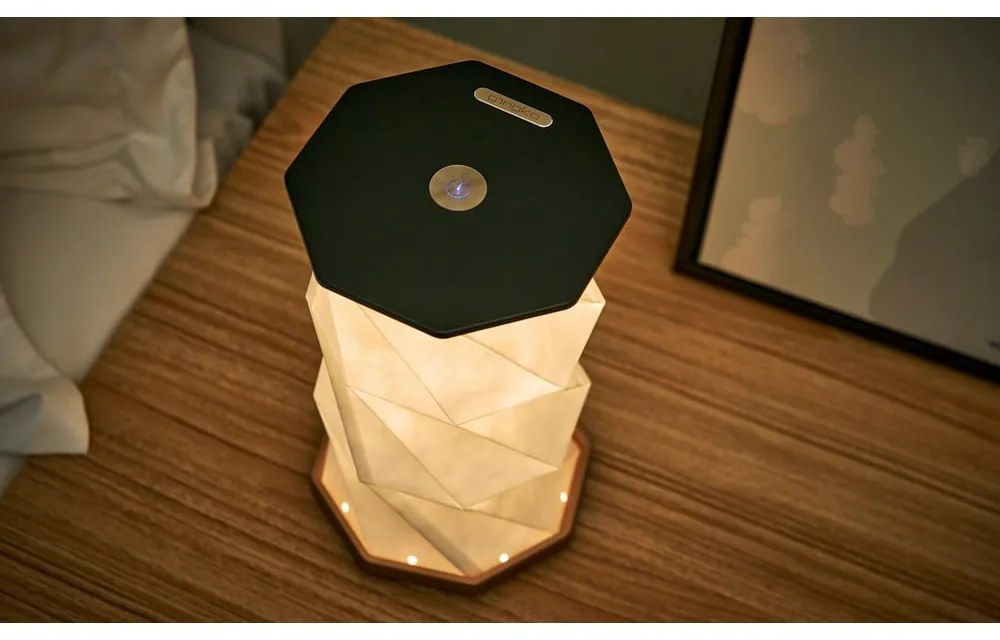 Fekete LED asztali lámpa (magasság 18 cm) Twist Hexagon – Gingko