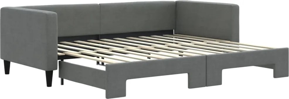 vidaXL sötétszürke kihúzható szövet heverő 90 x 200 cm