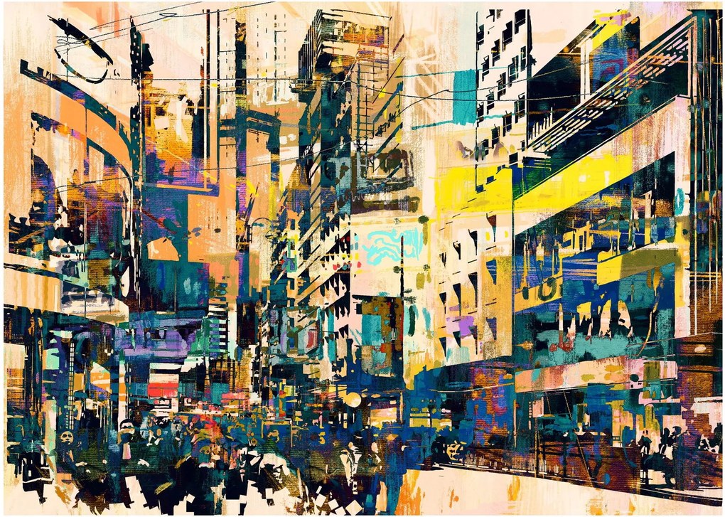 Kép - Festett absztrakció (70x50 cm)