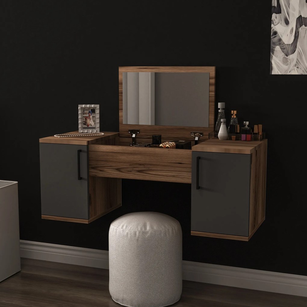 Fésülködő asztal Mercan - Light Walnut, Anthracite