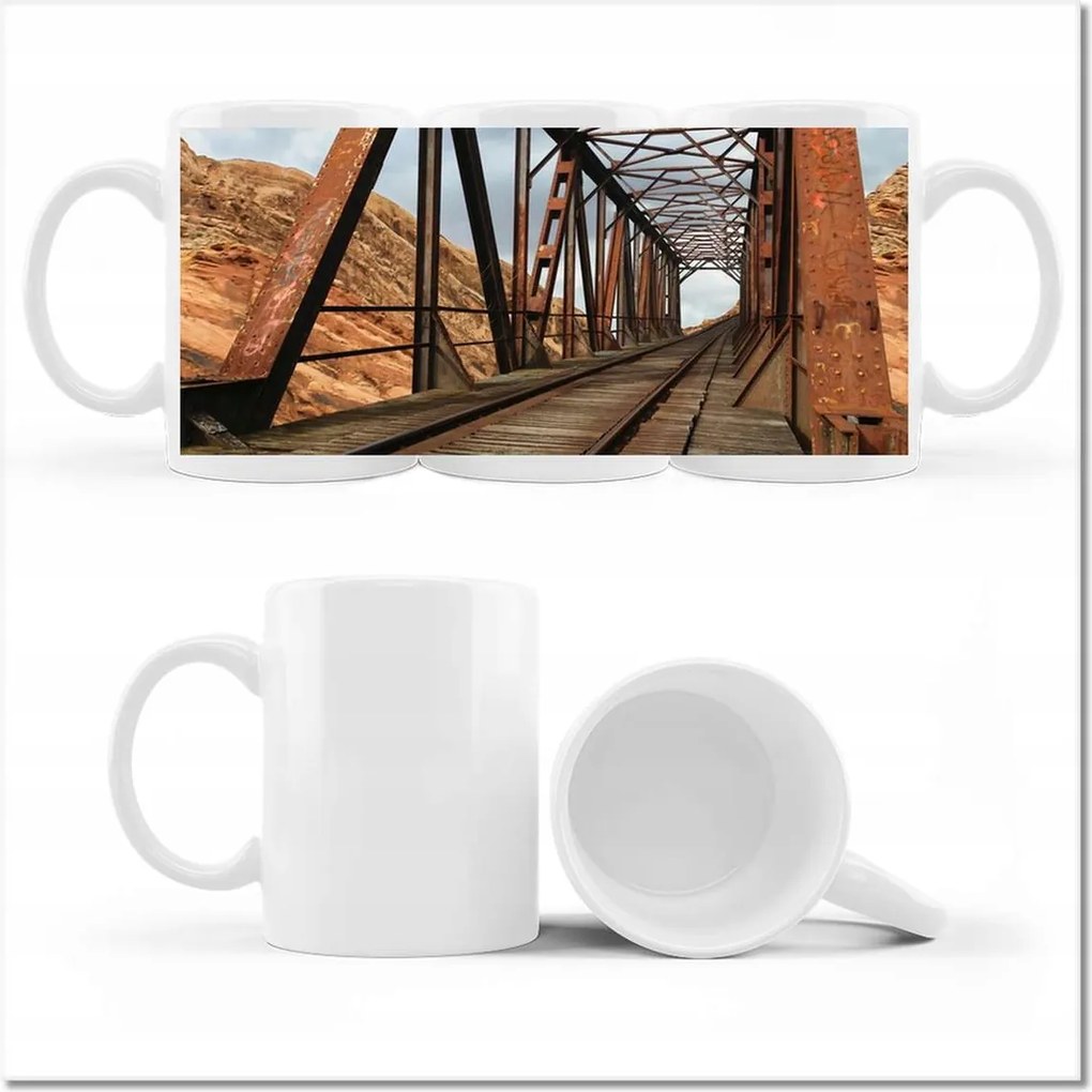 Nyomott mintás bögre Vasúti híd Vasút