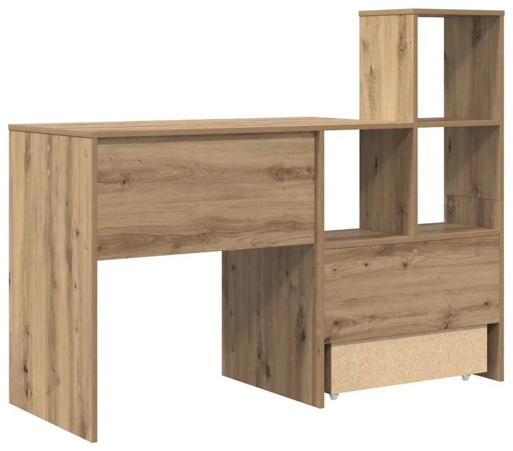 Asztal fiókkal kézműves tölgy 131.5 x 50 x 106.5 cm Faanyag