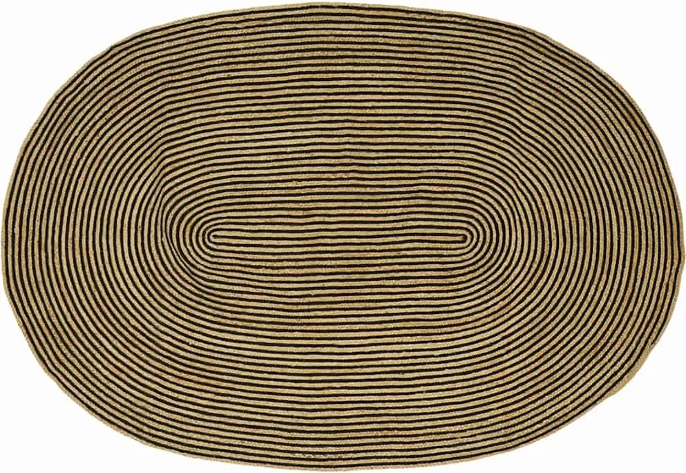 vidaXL Szőnyeg Természetes és fekete 205 x 305 cm Juta