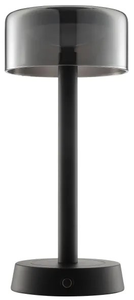 Brilliant - RAZOR LED asztali lámpa, dimmelhető, újratölthető, érintésvezérlésű, 2,5W/5V, 2700K, IP44, fekete