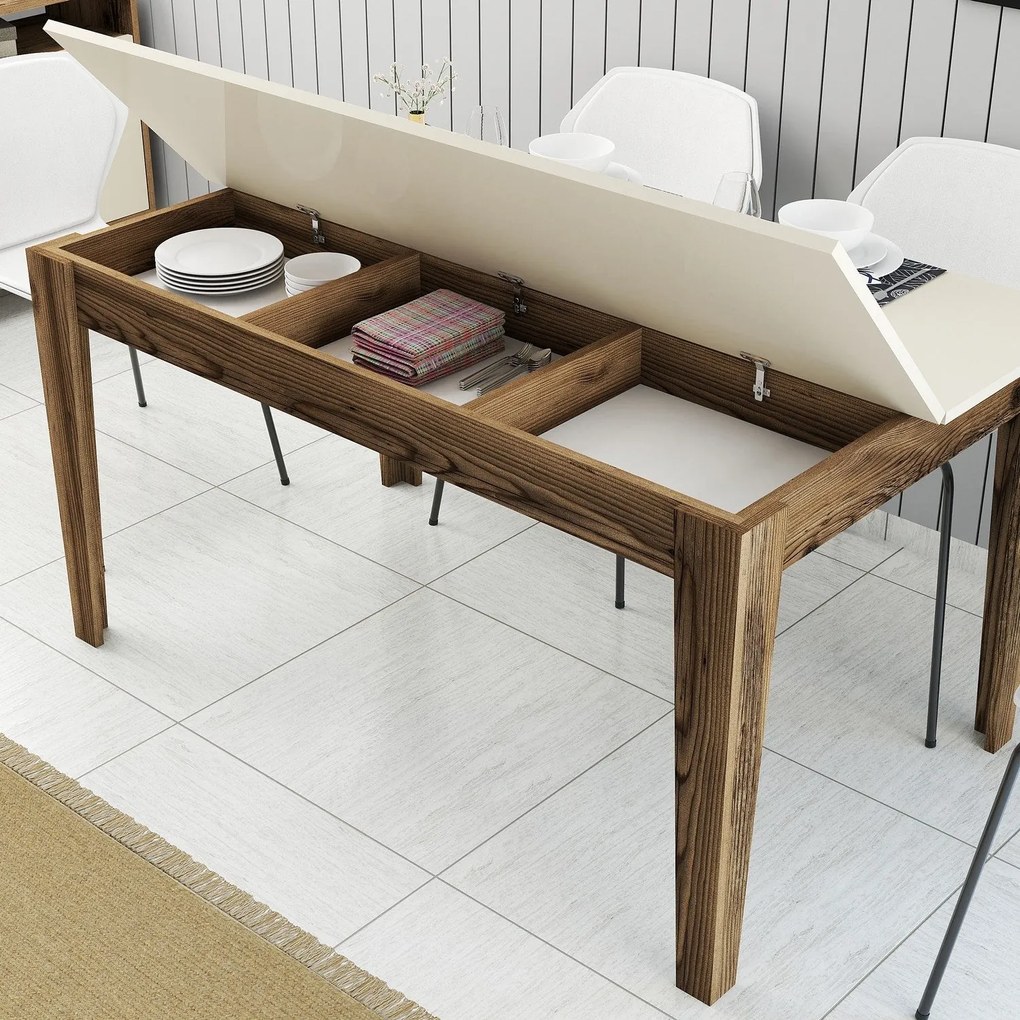 Étkező asztal Milan 517 - Walnut, Cream