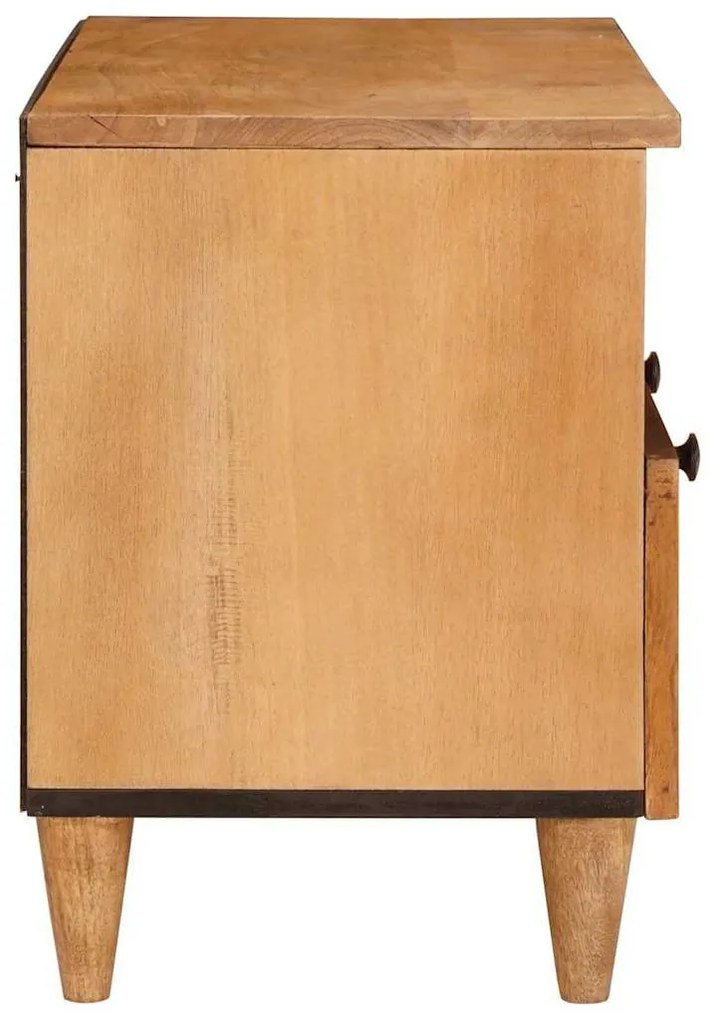 TV szekrény fiókkal Világosbarna 70 x 33 x 46 cm tömör mangófa