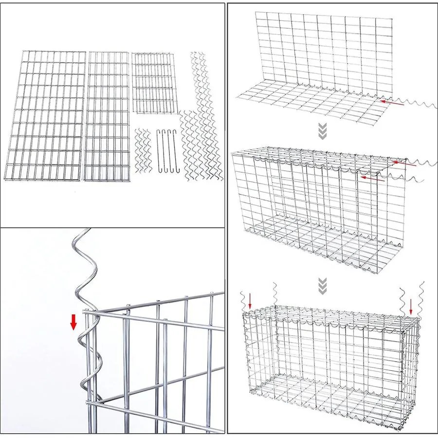 Gabion kosár, fém gabion ketrec 5 x 10 cm-es