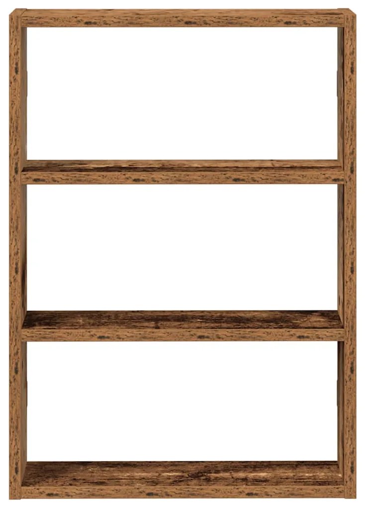 antik fa színű szerelt fa fali polc 43 x 9 x 60 cm
