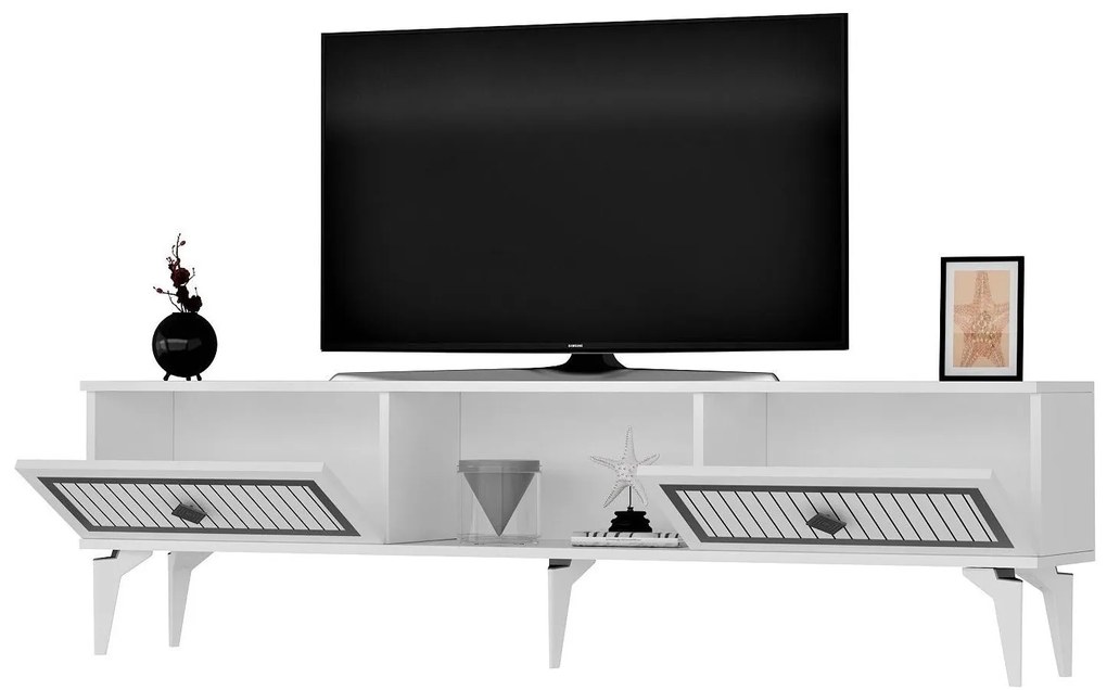 TV asztal/szekrény Kututa 2 (fehér + ezüst) . 1095226