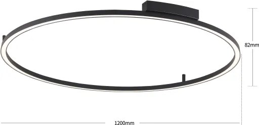Brilagi - PORTOFINO LED dimmelhető lámpatest, 85W/230V, átm. 120 cm, fekete + távirányító