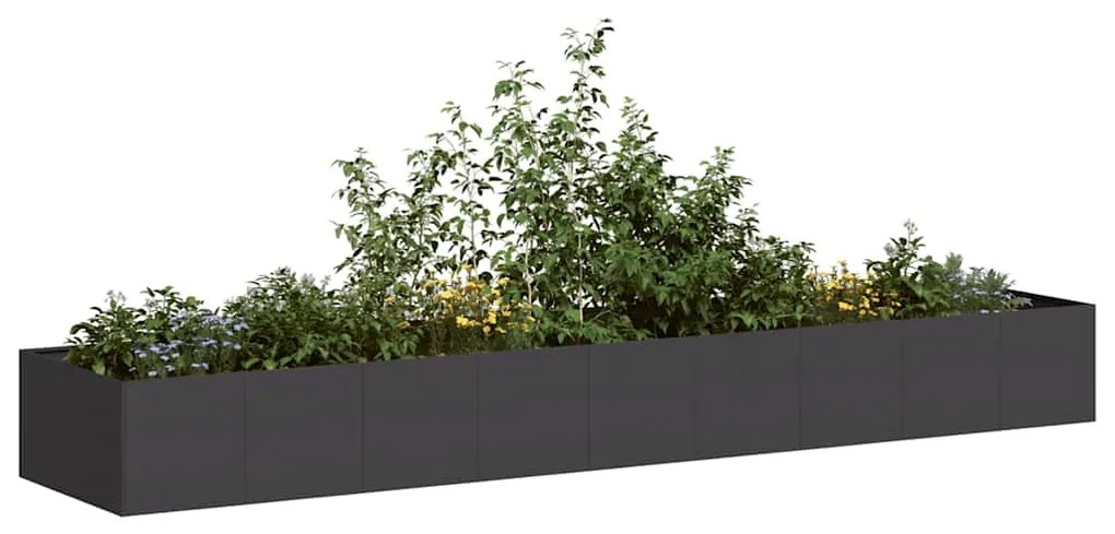 vidaXL ültetőtartó Fekete 360x80x40 cm Acél