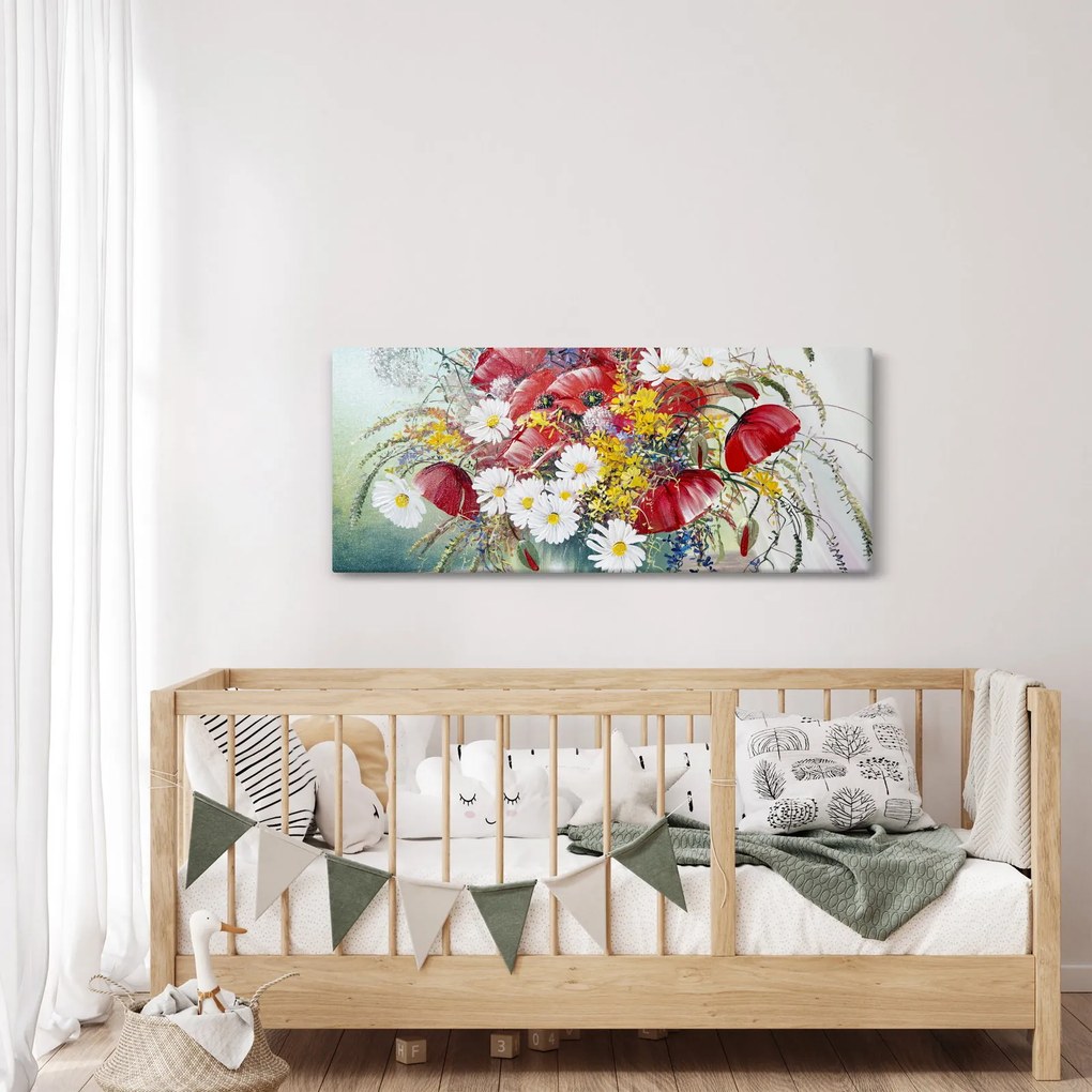 Egy váza képe vadvirágokkal (120x50 cm)