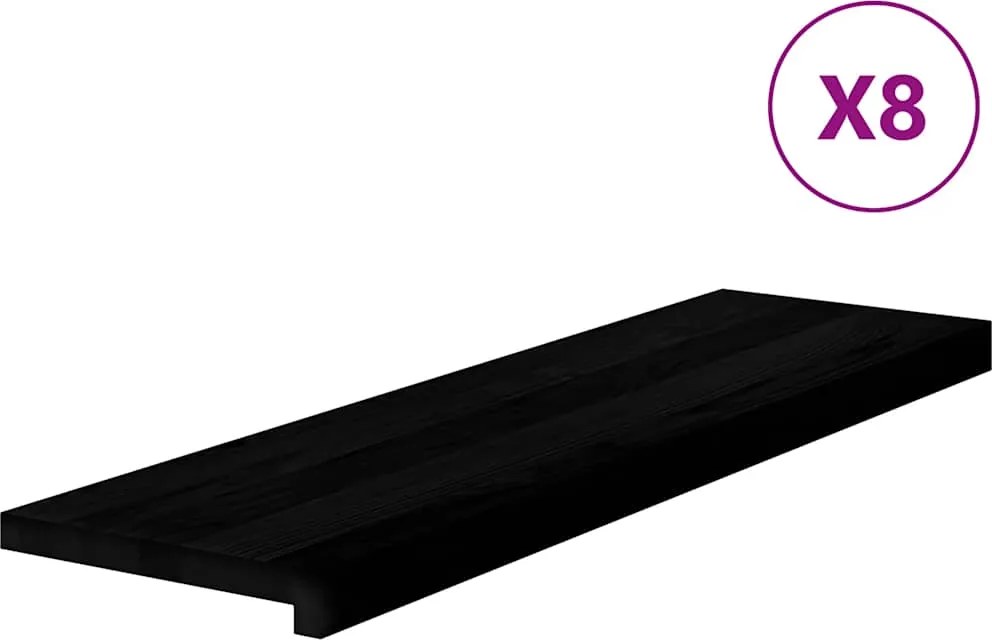 vidaXL lépcsőfokok 8 db Sötétbarna 90x25x2 cm tömör fa tölgyfa
