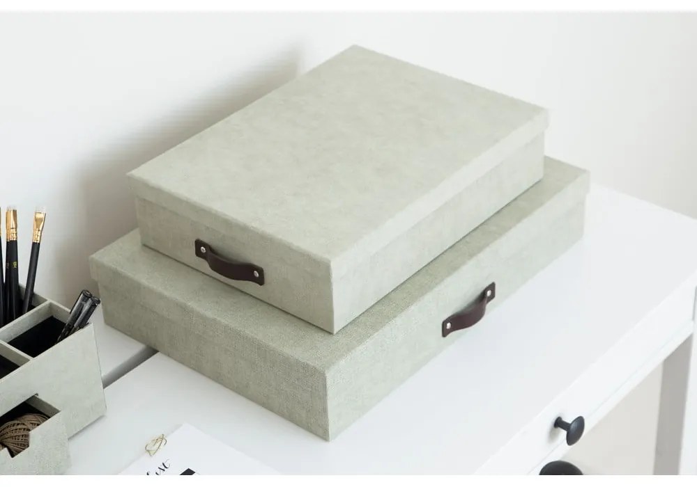 Oskar bézs tárolódoboz - Bigso Box of Sweden