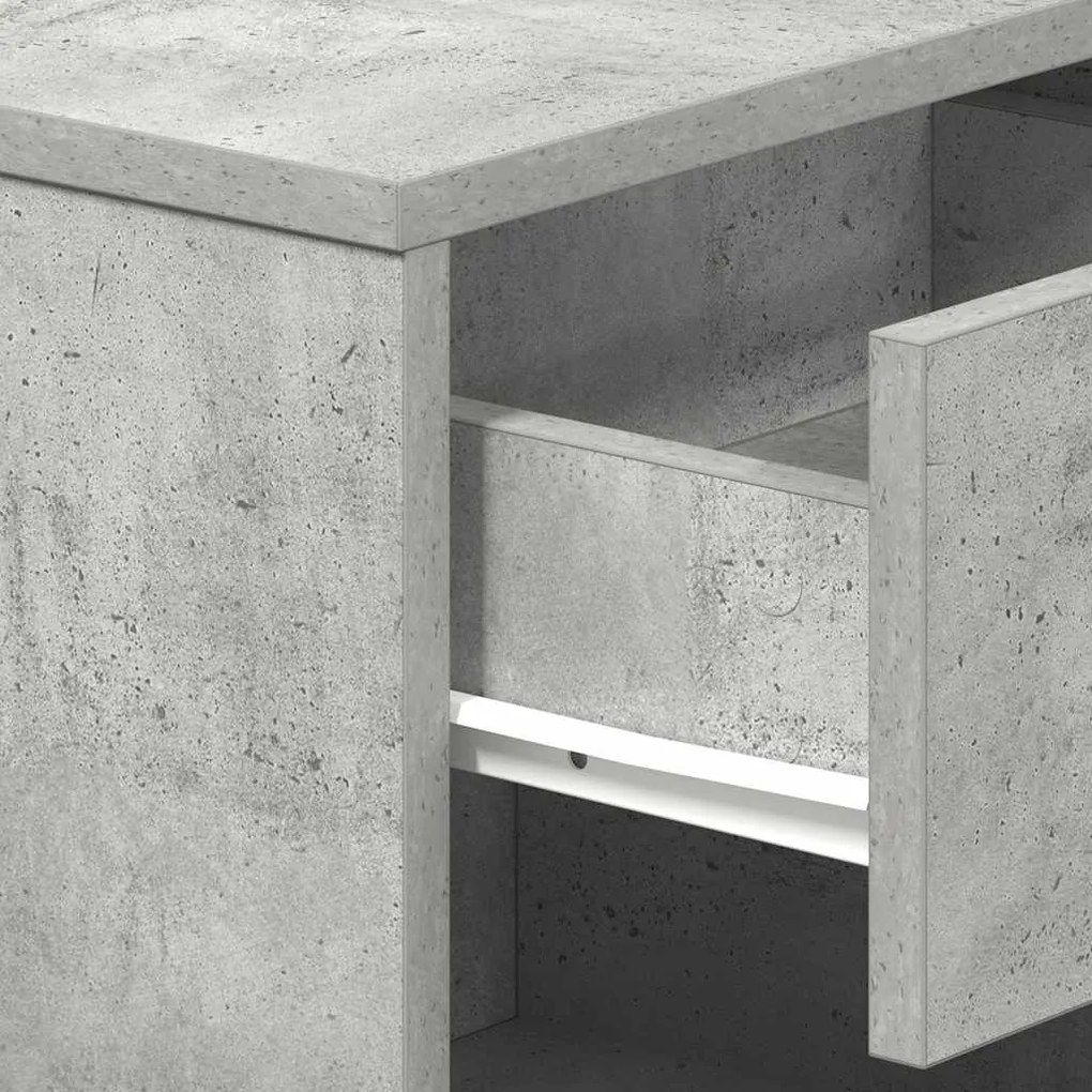 2 db betonszürke éjjeliszekrény fiókkal 39x28x41 cm
