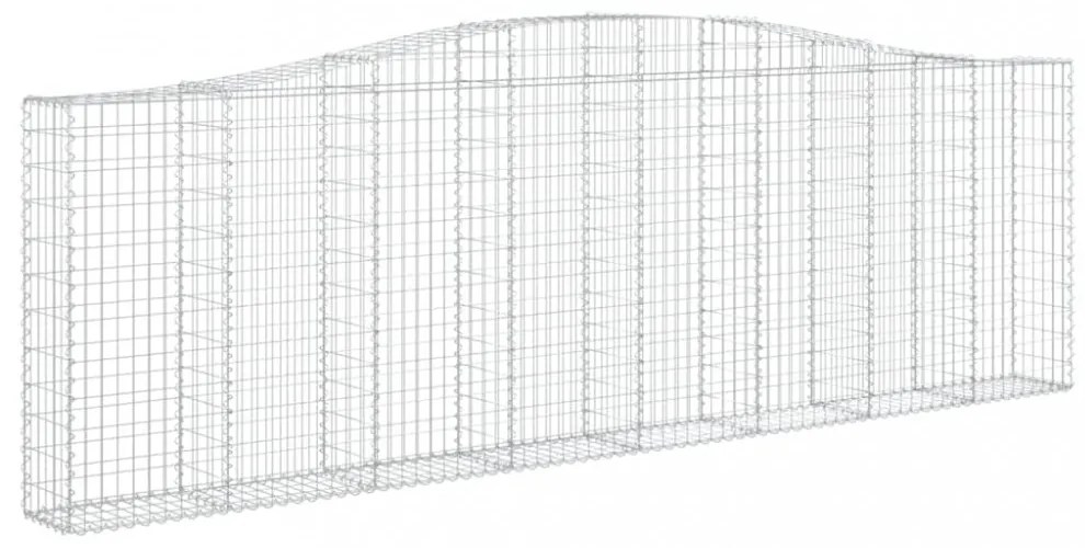 vidaXL 3 db íves horganyzott vas gabion kosár 400x30x120/140 cm