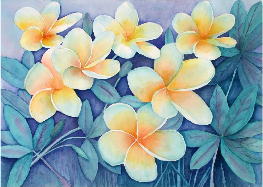 Kép - trópusi bokrok (üvegen) (70x50 cm)
