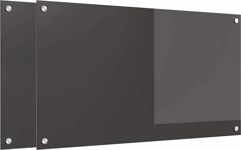 vidaXL Konyhai splashback 2 pcs Sötétszürke 90 x 50 cm edzett üveg