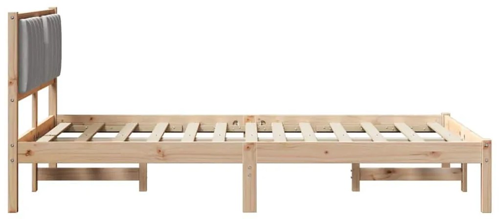 Ágykeret Kárpitozott Fejtámlával Világosszürke 120 x 200 cm