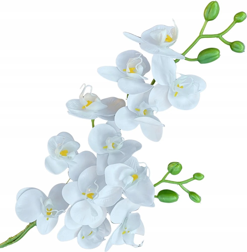 Orchidea fehér ág Orchidea művirág 12 virág 58 cm Fehér