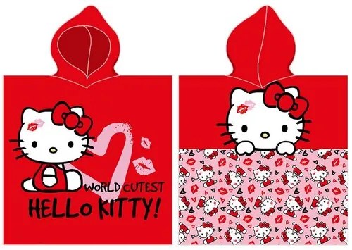 Hello Kitty A legaranyosabb a világon gyerek poncsó, 55 x 110 cm